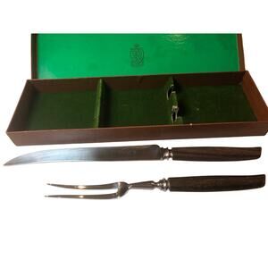 Vintage Kirk & Matz Sheffield Cutlery “Peerless” England Danish Carving Set